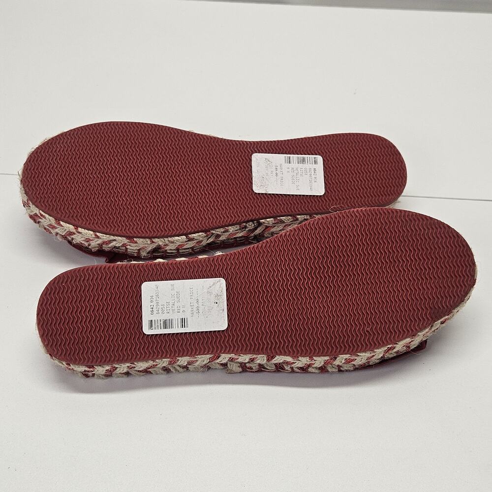Alex + Alex Ritses Suede Espadrilles Sandal Red Bow Wedge Flatform NWOB Size 9 - Picture 7 of 7
